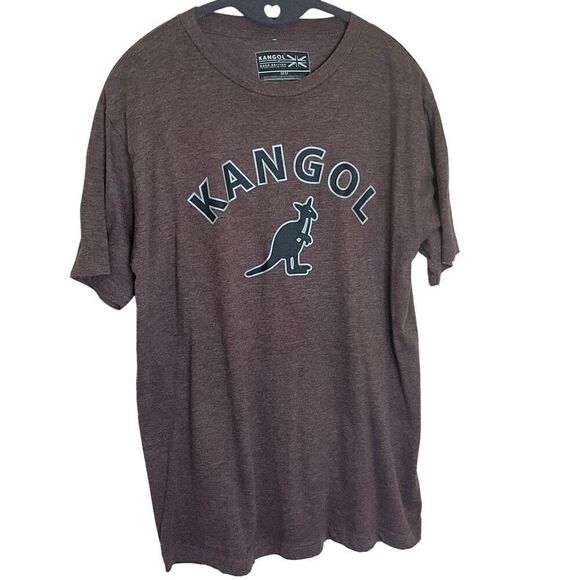 Kangol Mens Size Medium Graphic Tee T Shirt Brown Crewneck Short Sleeve - Picture 1 of 6